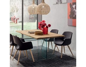 Tavolo rettangolare in legno Glass Maronese in Offerta Outlet