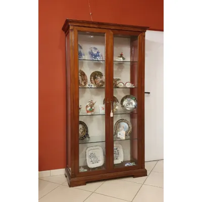 Mobile di Antiquariato Artigianale Vetrina cristalliera in ciliegio A PREZZO RIBASSATO