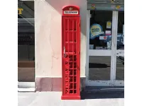 Mobile di antiquariato modello Cabina telefonica porta bottigklia in legno lattcato rosso  a prezzi outlet