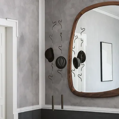 Appendiabiti a muro 60 cm con specchio e mensole - Ohana