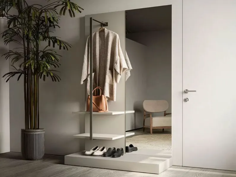 Appendiabiti Appendiabiti con boiserie e specchio Artigianale in laccato opaco a prezzo Outlet