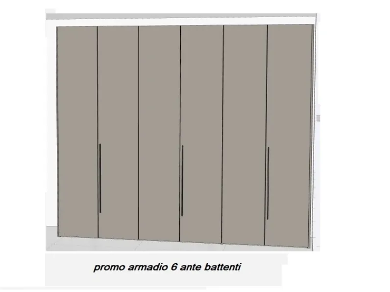 Armadio di Collezione esclusiva modello 6antepromo con cassettiere in laminato opaco con sconto -18%