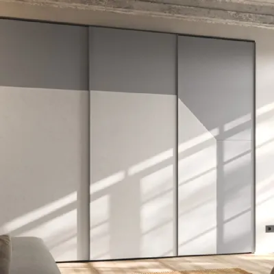 Armadio ante scorrevoli in laminato materico Level up + climb up 45 di Orme