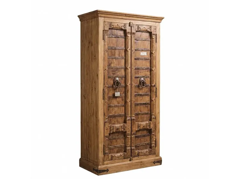 Armadio Aramdio india porte vecchie  realizzato in legno di Outlet etnico scontato -34%