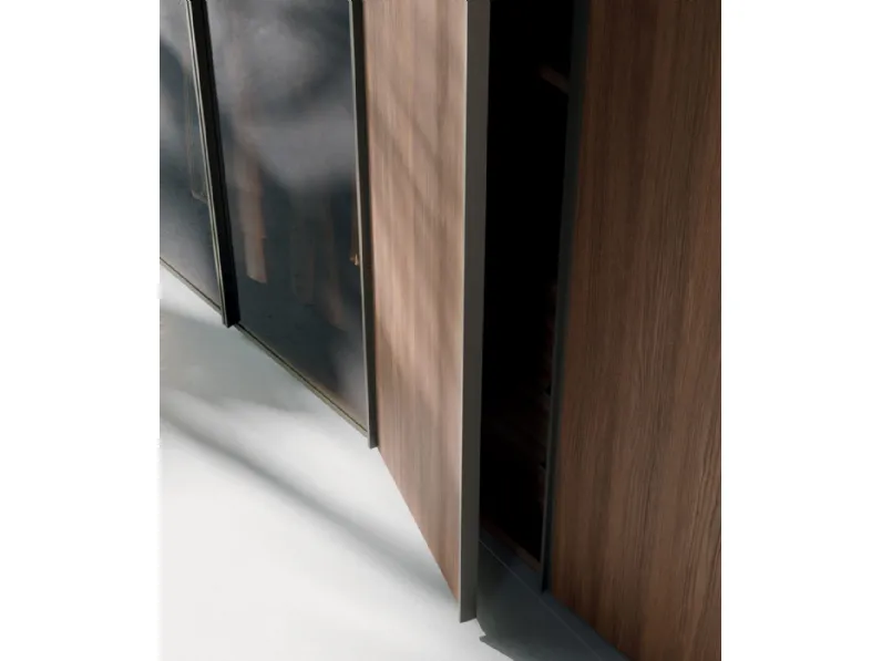 Armadio ante battenti in legno Armadio battente anta glass vetro e legno Mottes selection scontato