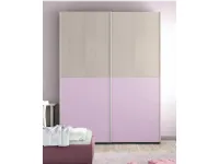 Armadio moderno Armadio con 2 ante scorrevoli in finitura ciliegio bianco e orchidea - a1 Collezione esclusiva PREZZI OUTLET