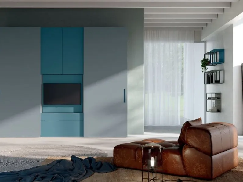 Armadio scontato 35% modello Armadio con ante scorrevoli mod.visual con porta-tv di orme in promo-sconto del 50% di Orme
