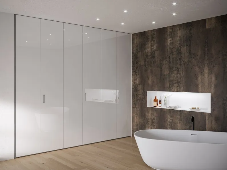 ARMADIO Armadio mod.cristal in vetro lacc.bianco di giessegi scontato del 38% Giessegi OFFERTA OUTLET