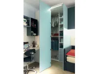 Armadio Cabina armadio per camerette in finitura betulla e cielo laccato Collezione esclusiva a due ante a prezzo Outlet