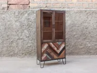 Armadio moderno Aramdio ante legno e  vetro  rennes vintage multicolor   Outlet etnicocon uno sconto imperdibile