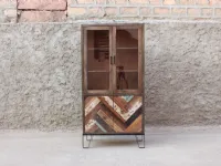 Armadio moderno Aramdio ante legno e  vetro  rennes vintage multicolor   Outlet etnicocon uno sconto imperdibile