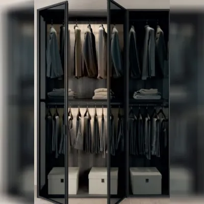Armadio con ante battenti modello Armadio 3aqnte vetro glass sunrise  scontato del 30%