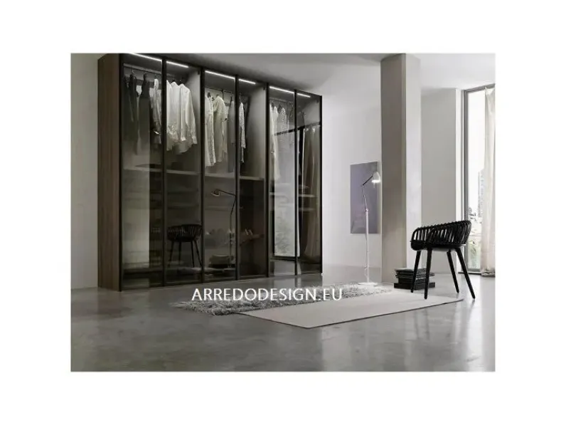 Armadio con ante battenti�moderno�Glass vetro Orme a prezzo scontato