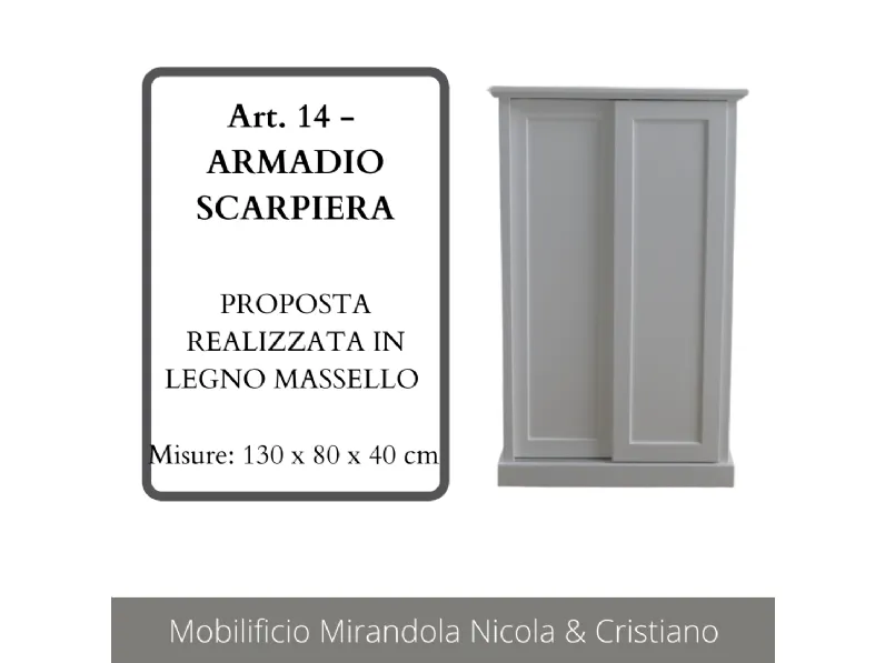 Armadio con ante scorrevolimodernoArt.14-armadio scarpiera in legno Mirandola a prezzo ribassato
