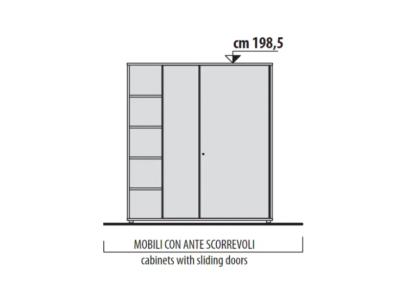 Armadio Mobile alto con ante scorrevoli Las mobili con ante scorrevoli SCONTATO a PREZZI OUTLET