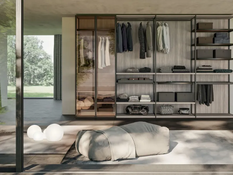 Armadio cabina armadio in legno Cabina armadio skeletro glass di Collezione esclusiva