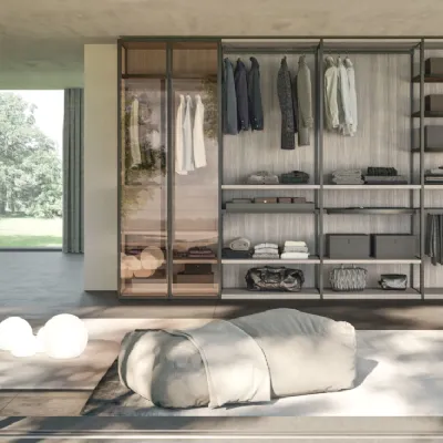 Armadio cabina armadio in legno Cabina armadio skeletro glass di Collezione esclusiva