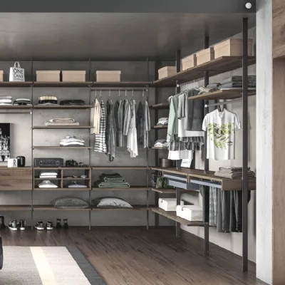 Armadio con cabina armadio modello System metal 9 scontato del 40%