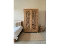 Armadio con ante battenti a prezzo scontato modello Armadio intagliato teak di Outlet etnico 