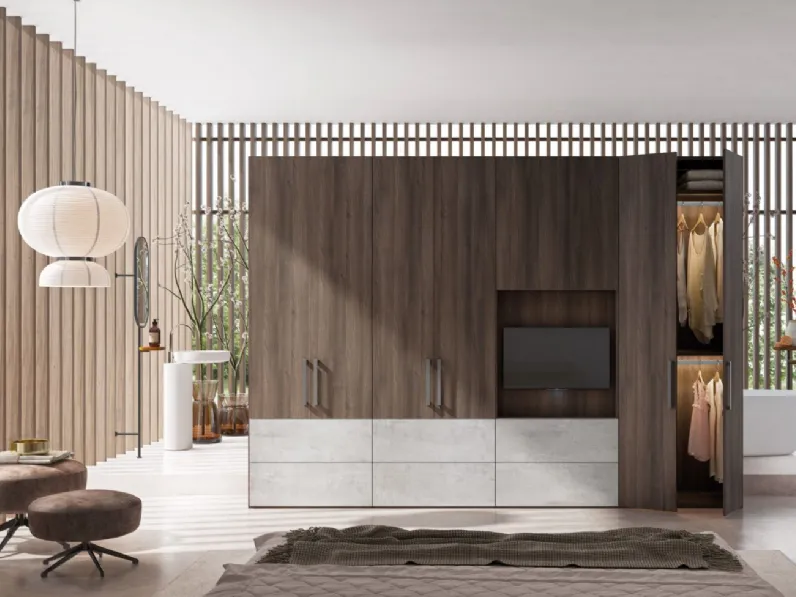 Armadio mod. elegant realizzato in laminato materico di Corazzin scontato -42%