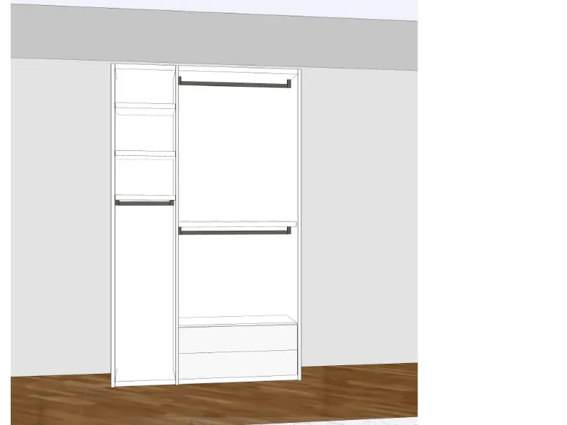 Armadio di Collezione esclusiva modello 3antepromo in laminato opaco con sconto -12%