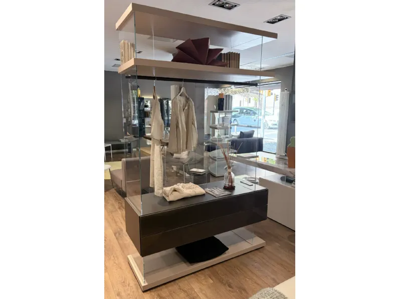Armadio con cabina armadio a prezzo scontato modello Air walk in closet di Lago 