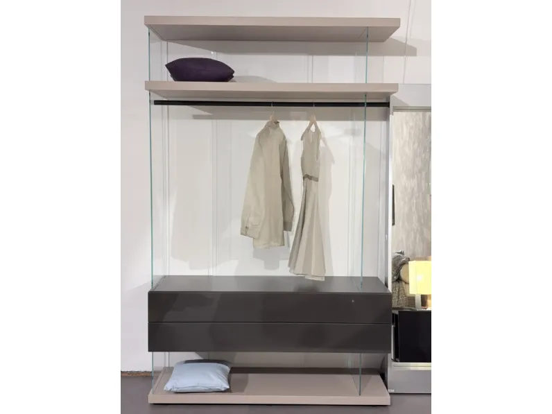 Armadio con cabina armadio a prezzo scontato modello Air walk in closet di Lago 