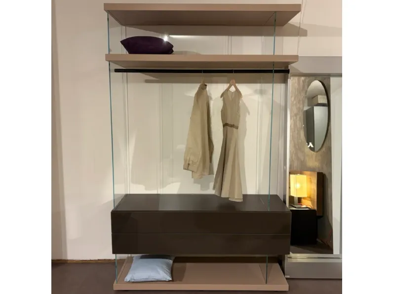 Armadio con cabina armadio a prezzo scontato modello Air walk in closet di Lago 