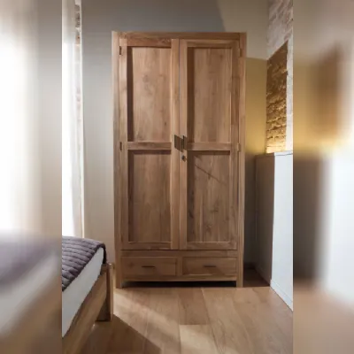 ARMADIO Linear teak massello Outlet etnico SCONTATO