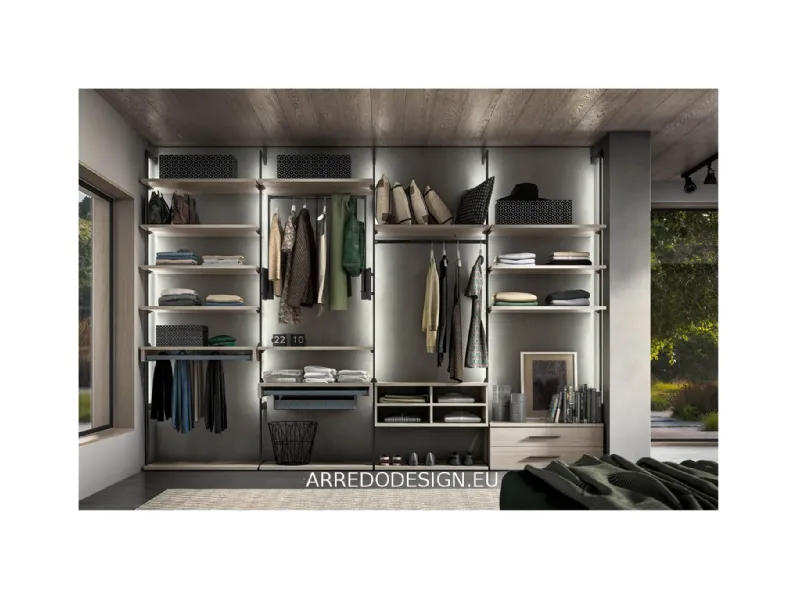 Armadio Metal realizzato in laminato materico di Zg mobili scontato -30%