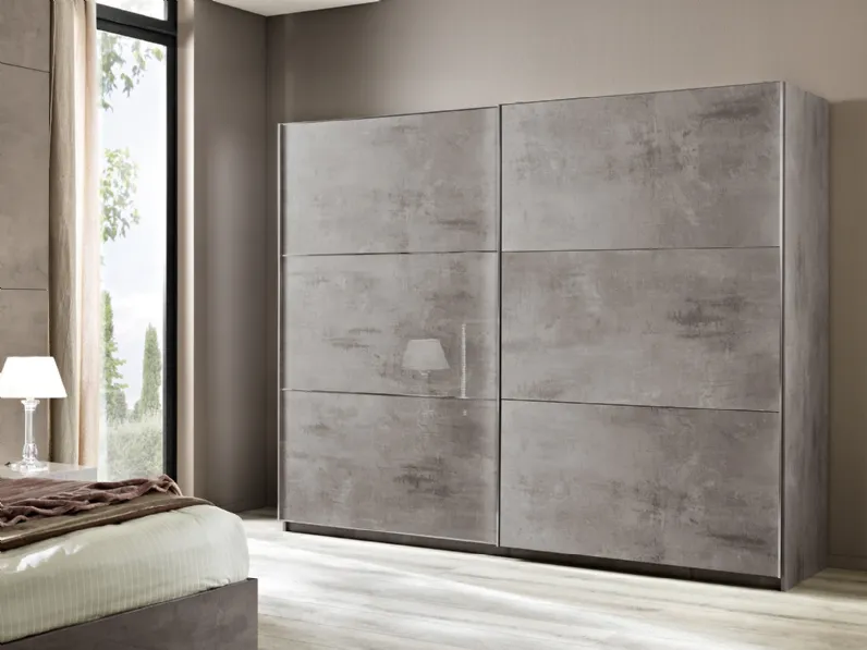Scopri l'armadio Jazz da 263 cm, grigio marmo artigianale. Prezzo Outlet!