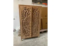 Armadio con ante battenti a prezzo scontato modello Armadio dispensa intagliato teak di Outlet etnico 