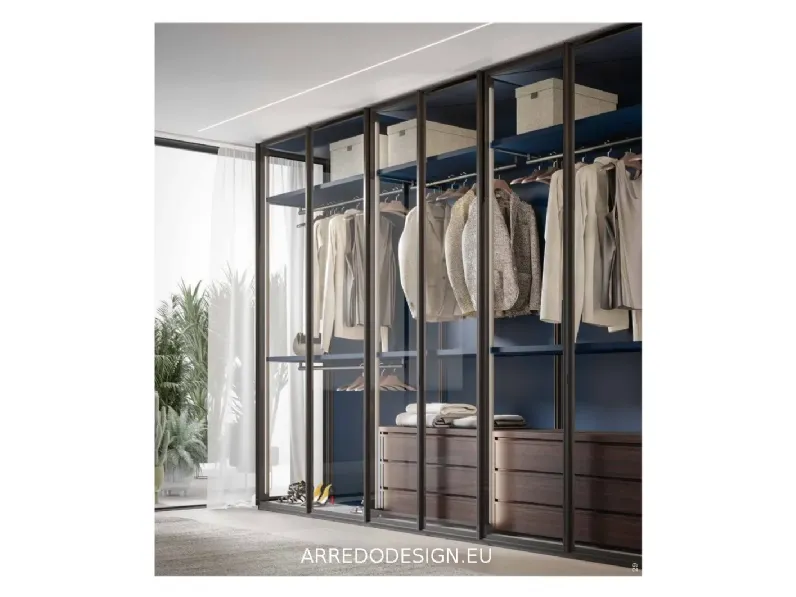 Armadio con ante battenti�design�Glass Veneran a prezzo scontato