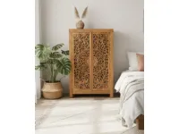 Armadio ante battenti in legno Armadio dispensa intagliato teak 165 di Outlet etnico