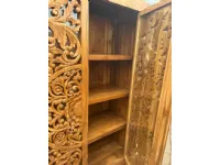 Armadio ante battenti in legno Armadio dispensa intagliato teak 165 di Outlet etnico