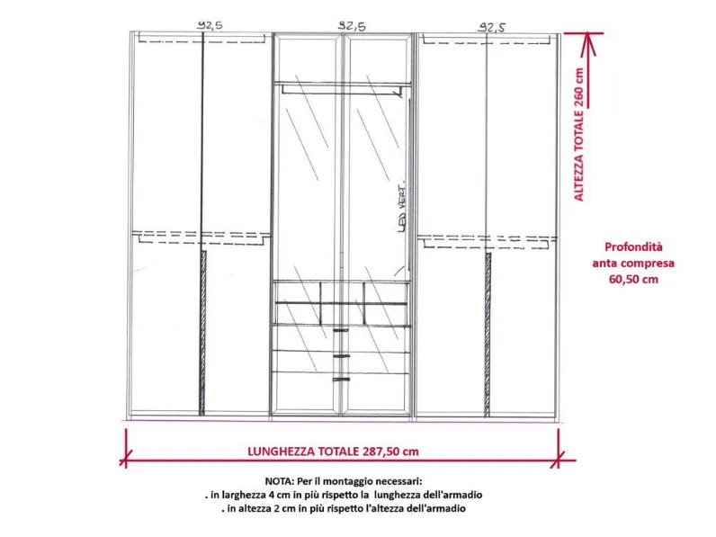 Armadio Sintesi-view Mobilform a ante battenti in laminato materico, prezzo scontato!