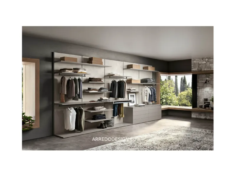 Armadio cabina armadio in laminato materico Soul  di Zg mobili