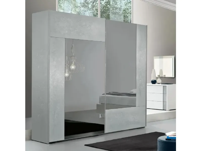 Armadio Armadio a 2 ante scorrevoli mod.luxury con specchi fum in promo-sconto del 50% Gierre mobili a due ante a prezzo scontato