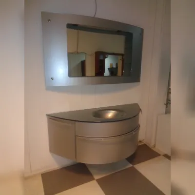 Mobile per il bagno Ardeco Bagno calla curvo grigio metallizato con radio integrata a prezzi outlet
