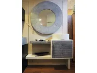 BAGNO BORTOLI ETNO CRASH BAMBU WHITE DECAPE GRIGIO COMPRESO LAVABO APPOGGIO CERAMICA OVALE ATHENA H15 DESIGN