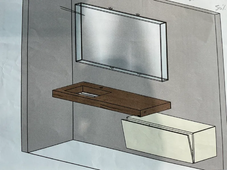 Mobile bagno in legno modello 36e8 di Lago a prezzo Outlet