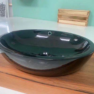 Arredamento bagno: mobile Arlexitalia Lavabo nero lucido ovale in offerta
