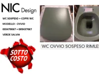 Arredamento bagno: mobile Artigianale Nic design ovvio wc sospeso 003479067 + sedile verde 005437067 salvia opaco nuovo e imballato con forte sconto