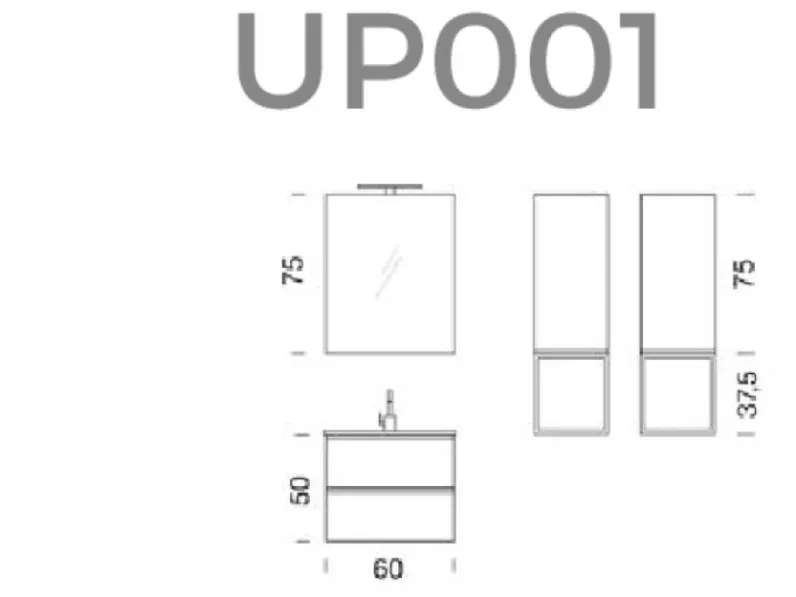 Arredamento bagno: mobile Compab Up01 a prezzo scontato