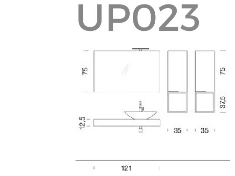 Arredamento bagno: mobile Compab Up23 a prezzo scontato