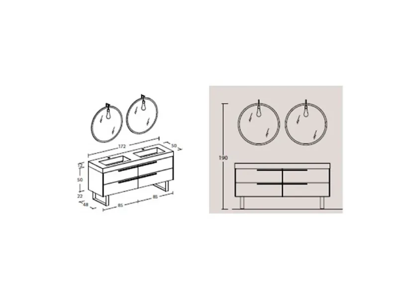Arredamento bagno: mobile Legnobagno L04 a prezzo Outlet