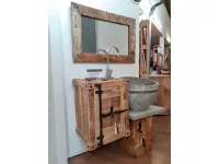 Arredamento bagno: mobile Outlet etnico Mobile bagno legno e ferro con ruote ghisa in offerta