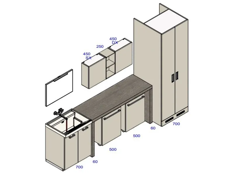 Mobile bagno Scavolini Arredo bagno lavanderia aquo laminato opaco IN OFFERTA OUTLET