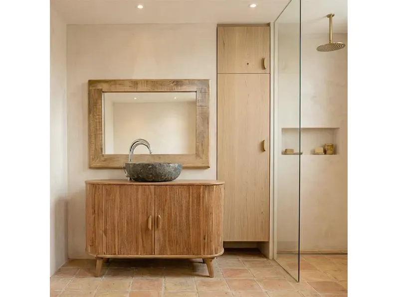 Arredamento bagno: mobile Nuovi mondi collection Mobile  bagno oval in vero legno  in Offerta Outlet
