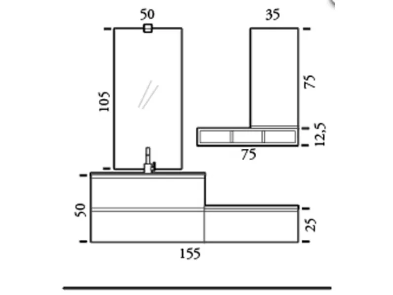 Bagno sospeso moderno Compab 